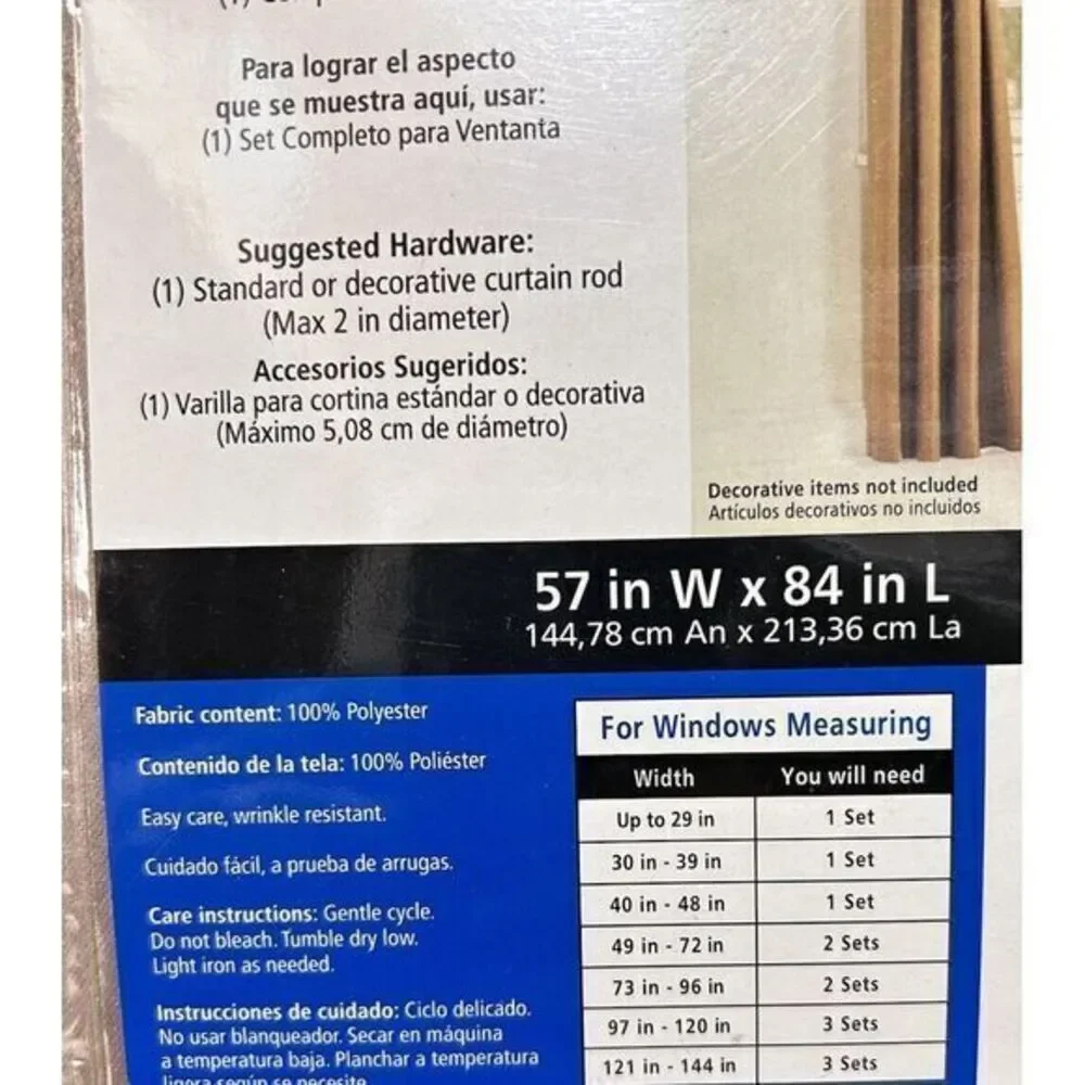 Mainstays Complete Window Set Jacquard‎ Wide Stripe Brown Stone 57